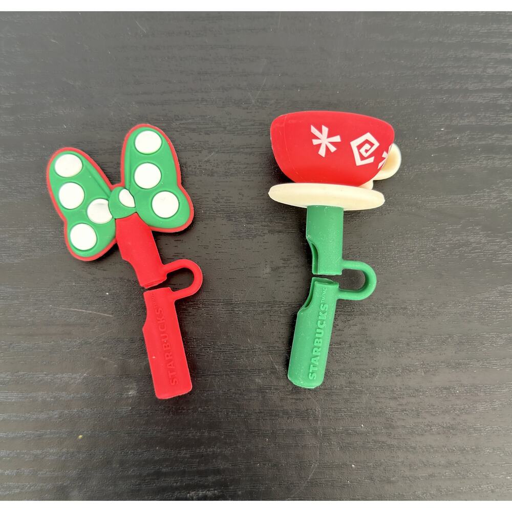 Starbucks x Disney Surprise Straw Topper Set – Mad Tea Party & Minnie Bow NEW